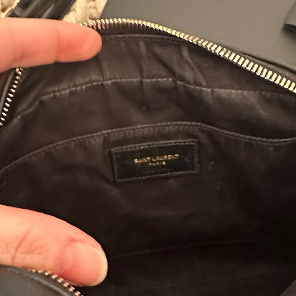 Saint Laurent Black Chevron Quilted Leather Camera Bag and Small Envelope Wallet - Picture 4 of 15